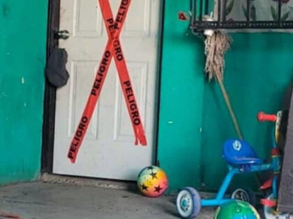 Entrance to a house where gunmen killed a family in Reynosa. (Credit Breitbart News Founda