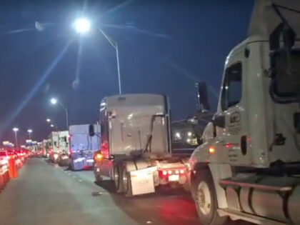 Trucks without trailers smuggling fuel inside hidden tanks. (Credit: Breitbart News Founda