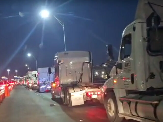 Trucks without trailers smuggling fuel inside hidden tanks. (Credit: Breitbart News Founda